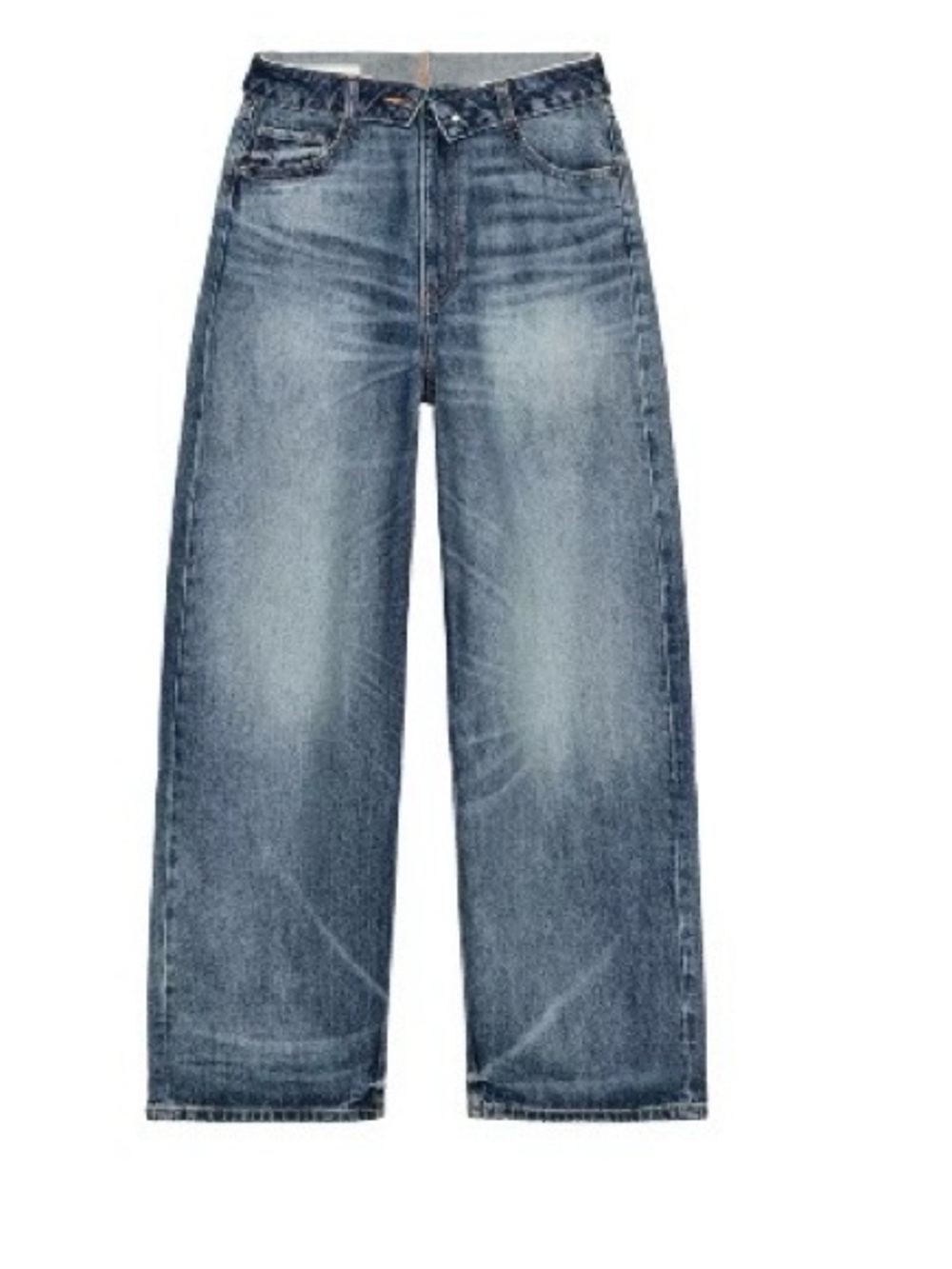 ZARA FOLDED DENIM JEANS
